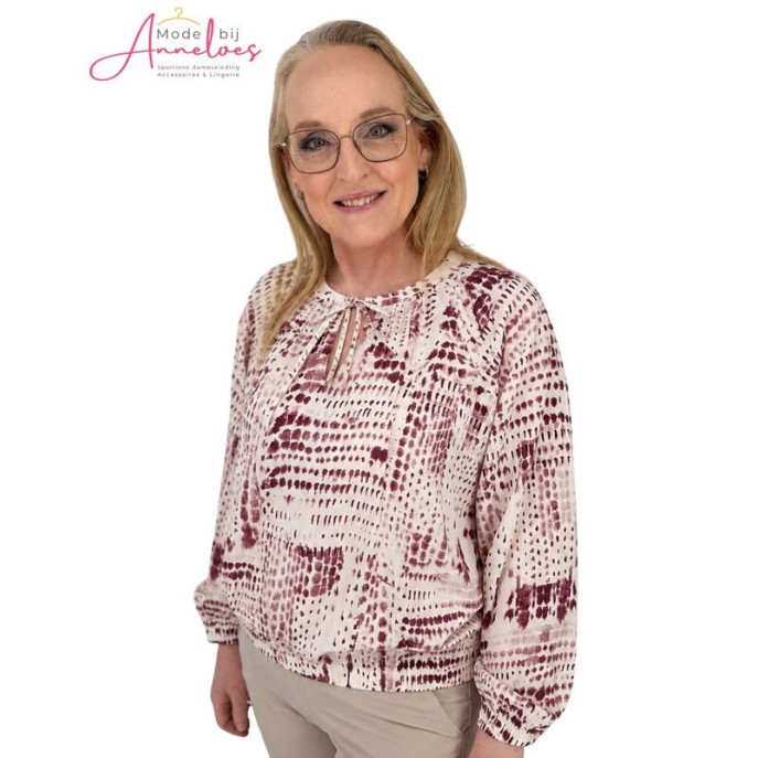 Zoso Blouse Naomi print Ivory Bordeaux Zoso Blouse Naomi print Ivory Bordeaux